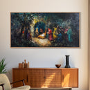 Modern Abstract Oil Painting Print of Nativity - Framed Canvas Print - Christrmas Art - Christian Wall Art - Christmas Home Decor