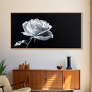 Large White Rose Painting Canvas Print, Flower Painting, Floral Decor, Moody Centerpiece Painting, Above Mantle Wall Art, Above Sofa Wall Art