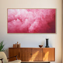 Pink Clouds - Framed Canvas Print - Wood Framed Wall Art - Preppy Decor - Preppy Dorm Room Wall Art - Abstract Pink Wall Art