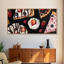 Food Painting Print, Desserts Painting Wall Art, Framed Canvas Print, Kawaii Food Painting For Kitchen, Kitchen Home Decor, Kitchen Wall Art