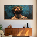 Premium Canvas Jesus Christ Portrait, Canvas Print, Crown of Thorns, Horizontal Wall Art, Christianity Art, Framed Canvas Work, Faith Love Art