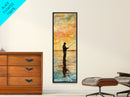Framed Canvas Print Fishing Silhouette Art Above Sofa Art Southwest Wall Art Gift Idea Living Room Art Nature Lover's Unique Home Decor