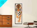 Framed Canvas Print Intense Tiger Painting, Wild Animal Art, Bold Orange Wall Decor, Living Room Above Sofa Art, Unique Gift Idea