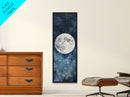 Framed Canvas Print Majestic Moon on Dark Sky, Coastal Inspired Wall Art, Nautical Home Decor, Large Wall Art Above Sofa Gift Him