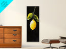 Minimalist Lemon Art Botanical Print on Black Canvas, Framed Option Available, Living Room Decor, Citrus Art, Modern Kitchen Wall Art
