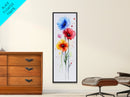 Bold Watercolor Poppy Art - Framed Canvas Print Showcasing Vibrant Flower Composition in Artistic Minimalist Style