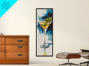 Martini Glass with Bold Blues, Watercolor Cocktail Art, Moody Martini Wall Art Canvas Print, Espresso Martini Wall Art, Modern Decor