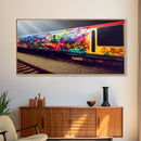Train car graffiti wall decor, train box car, ready to hang canvas print wall art, graffiti art