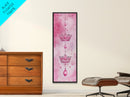 Regal Crown Gem Painting Framed Canvas Print Featuring Pink Abstract Art with Sparkling Gemstone Accents for Whimsical Wall Art Spaces