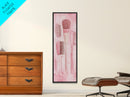Hairbrushes And Combs Framed Canvas Print Light Pink Wall Art Minimalist Art Long Narrow Wall Art Tall Skinny Art Gift Idea