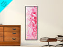 Pink Ribbons Canvas Print Abstract Feminine Wall Art Whimsical Vertical Decor Skinny Boho Gift Idea Light Pink Aesthetic