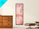 Eiffel Tower Reflection Pink Cherry Blossom Canvas Print Paris Wall Art Romantic Landscape Long Narrow Above Bed Vertical Art
