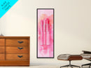 Light Pink Lipsticks Framed Canvas Print, Modern Whimsical Art, Abstract Vertical Art for Makeup Room or Girly Dorm Wall Decor
