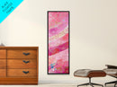 Pink and Gold Abstract Canvas Print, Whimsical Blotter Art with Metallic Accents, Vibrant Vertical Art for Bright and Creative Spaces