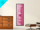 Pink Texture Abstract Framed Canvas Print, Minimalist Blotter Art in Light Pink Tones, Skinny Wall Art for Modern Bedroom or Office