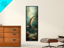 Underwater Trout Scene Canvas Print Rustic Wall Art Fly Fishing Art Wildflower Painting Skinny Art Vertical Rustic Decor