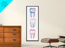 Whimsical Rainbow Teeth Canvas Print, Dentist Office Vertical Wall Art, Vibrant Dental Art Print for Gift Ideas