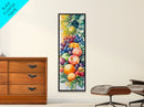Still Life Canvas Print with Autumn Fruits and Grapes, Antique Farmhouse Rustic Art, Vertical Kitchen Seasonal Wall Decor
