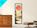 Seagulls At Sunset Beach Framed Canvas Print | Coastal Wall Art | Tropical Landscape Art | Nautical Painting | Living Room Decor