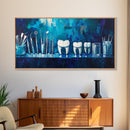 Modern Dental Art Framed Canvas Print, Dental Office Decor, Blue and Green Wall Art, Coastal Wall Art, Guest Room Art, Vertical Wall Art