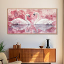 Elegant Swan Painting Framed Canvas Print Featuring Swan Painting and Moody Art Pink Wall Art Bedroom Wall Art Romantic Living Decor