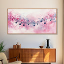 Music Notes Canvas Print Pink Abstract Art Musical Gift Idea Therapy Room Decor Boho Minimalist Wall Art Living Room Accent