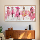 Fashion Sketch Canvas Print Pink Wall Art Whimsical Decor Fashionista Gift Idea Artistic Living Room Accent Modern Feminine Aesthetic
