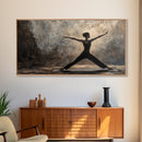 Warrior Pose Canvas Print Zen Yoga Wall Art Neutral Modern Minimalist Living Room Home Decor Therapy Art Unique Gift Idea Boho