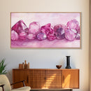 Gemstone Painting Canvas Print - Pink Abstract Art Minimalist Gemstone Painting Coastal Decor Feminine Gift Idea Wall Ar