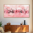 Floral Garland Canvas Print California Poppy Art Horizontal Wall Art Rustic Decor Farmhouse Style Wildflower Painting Gift Idea