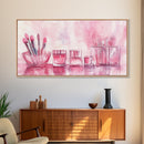 Makeup Brushes Still Life Canvas Print Light Pink Wall Art Dorm Decor Wabi Sabi Art Gift Idea Living Room or Vanity Artwork
