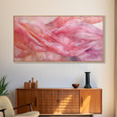 Sheer Pink Fabric Abstract Painting as Light Pink Wall Art Aesthetic on Framed Canvas Print, Modern Bedroom or Living Room Accent