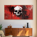 Skull Art Framed Canvas Print, Moody Dark Abstract Wall Decor, Gothic Bedroom Art, Unique Halloween Wall Art Gift, Dark Angels Decor