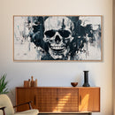Gothic Skull Art Canvas Print, Dark Moody Abstract Wall Decor, Halloween Living Room Art, Unique Therapy Art Gift, Dark Angels Print