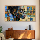 Afrocentric Wall Art Framed Canvas Print, Geometric African Art, Bold Living Room Decor, Unique Moody Art Gift Idea, African Art Print
