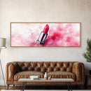 Pink Lipstick Art Canvas Print, Modern Makeup Wall Art, Feminine Decor, Light Pink Abstract Art, Whimsical Beauty Art