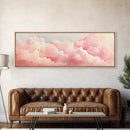 Dreamy Pink Clouds Canvas Print, Light Pink Wall Art, Minimalist Sky Art, Bedroom Decor, Soft Pastel Landscape Art, Horizontal Wall Art