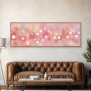 Framed Canvas Print of Light Pink Abstract Art with Geometric Circles Perfect as Dorm Wall Art or Minimalist Bedroom Wall Decor