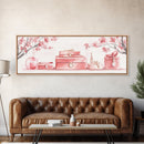 Cherry Blossom Canvas Print, Botanical Framed Canvas Art, Light Pink Wall Art, Bedroom or Guest Room Art, Feminine Nature-Inspired Decor