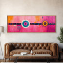 Pink Geometric Abstract Canvas Print Modern Wall Art Whimsical Boho Design Minimalist Art Long Narrow Extra Wide Statement Piece