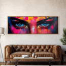 Vibrant Eyes Abstract Canvas Print, Modern Whimsical Wall Art, Colorful Art Gift Idea Bedroom Boho Artistic Expression Decor
