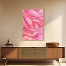 Flowing Abstract Pink Wave Art Framed Canvas Print | Feminine and Minimalist Bedroom or Living Room Aesthetic | Whimsical Art Decor