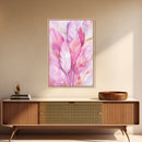 Feather Bouquet Framed Canvas Print, Light Pink Wall Art, Boho Aesthetic Minimalist Art, Bedroom or Office Decor, Romantic Nature Gift Idea