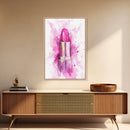 Pink Lipstick Canvas Print Whimsical Art Pink Abstract Artwork Living Room Wall Art Wabi Sabi Painting Light Pink Dorm Decor