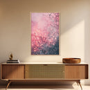 Soft Pink Glow Framed Canvas Print | Cherry Blossom Painting | Light Pink Wall Art | Wabi Sabi Art | Above Sofa Decor | Living Room Art