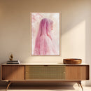 Feminine Veil Portrait Canvas Print Light Pink Wall Art Afrocentric Wall Art Moody Art Living Room Decor Romantic Room Aesthetic