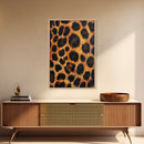 Leopard Wall Art Framed Canvas Print, Animal Print Rustic Decor, Bedroom Art, Skinny Tall Wall Art, Farmhouse Living Room Art