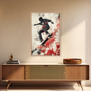 Energetic Skater Canvas Print with Urban Graffiti Wall Art and Bold Street Style Decor, Perfect for Living Room Accent Walls