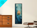 Golden Leaf, botanical prints, wabi sabi wall art, nature inspired art, minimalist art, teal wall art, Canvas Print