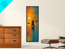 Sunset Kayaker, Coastal Painting, Moody Art, Nautical Decor, Rustic Wall Art, Christmas, Framed Canvas Print, Above Sofa Art